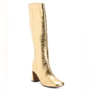 Ana Palma gold leather boots from Spain. Size 39